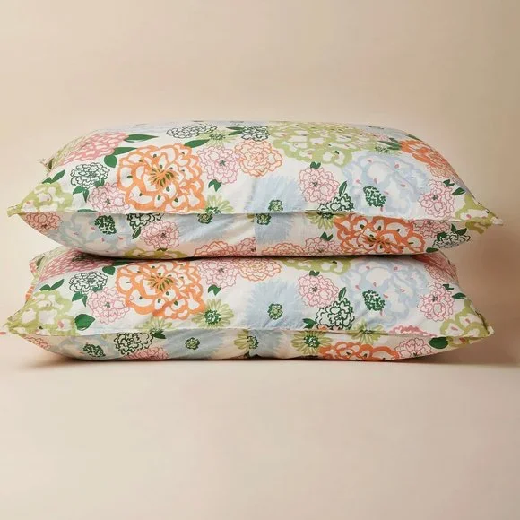 Cimino Home Nile Green Gingham Sheet Set + Petoskey Heather Pillow Sham Set